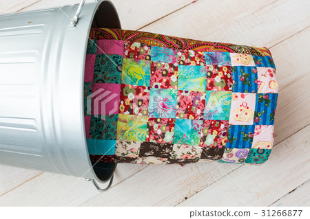 patchworking and fashion concept - colorful quilt patchworking and fashion concept - colorful quilt 31266877