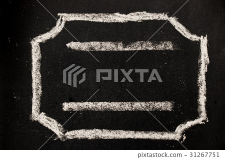 Chalk drawing as hexagon shape as blank stamp 31267751