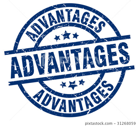 advantages blue round grunge stamp 31268059