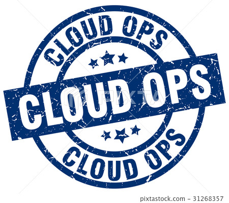 cloud ops blue round grunge stamp cloud ops blue round grunge stamp 31268357