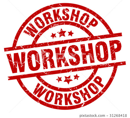 workshop round red grunge stamp workshop round red grunge stamp 31268418