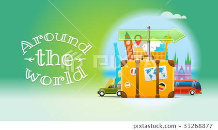 Vacation travelling concept. Vector travel illustr Vacation travelling concept. Vector travel illustr 31268877