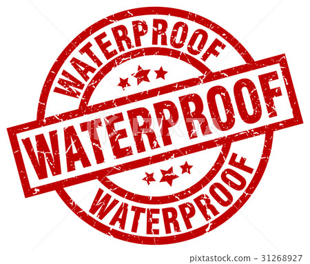 waterproof round red grunge stamp 31268927