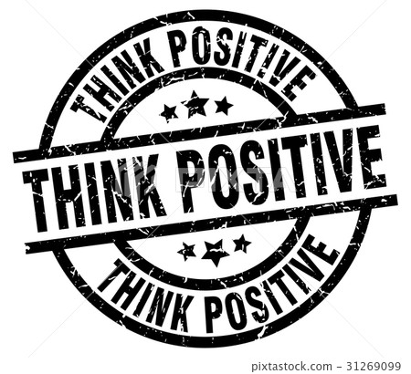 think positive round grunge black stamp 31269099