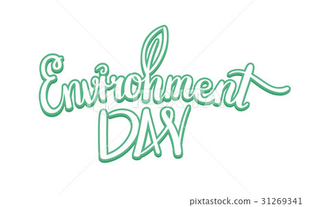 Environment Lettering Design World environment day hand lettering design - Stock Illustration ...