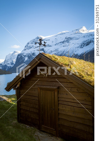 Wooden cabin - traditional house in Norway 31269751