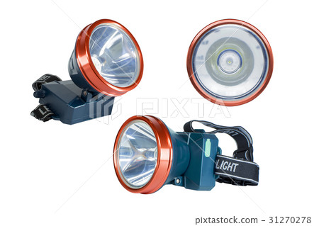 LED Headlamp isolated. 31270278