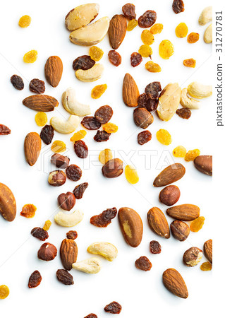 Various nuts and raisins. Various nuts and raisins. 31270781