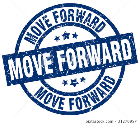 move forward blue round grunge stamp - Stock Illustration [31270957 ...