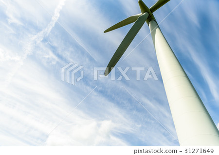 Day view wind power turbines generate electricity 31271649