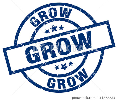 Grow Blue Round Grunge Stamp - Stock Illustration [31272283] - PIXTA