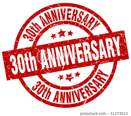 30th anniversary round red grunge stamp 30th anniversary round red grunge stamp 31273013