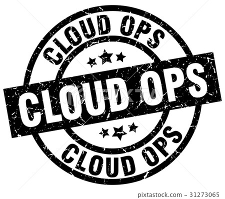 cloud ops round grunge black stamp cloud ops round grunge black stamp 31273065