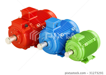 Set of industrial electric motors, 3D rendering Set of industrial electric motors, 3D rendering 31273291
