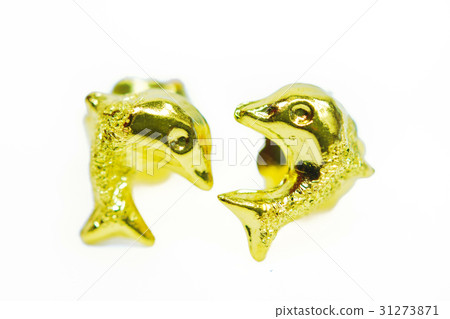 Gold pendant cameo earring jewelry dolphin shape 31273871