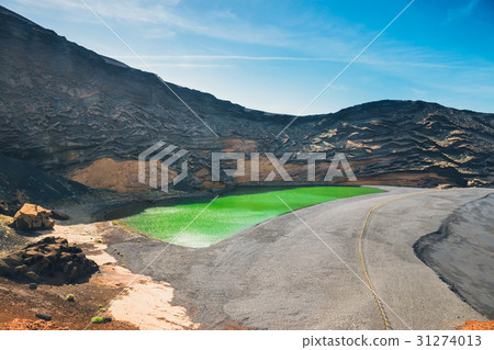 Green Lagoon at El Golfo, Lanzarote Island, Spain Green Lagoon at El Golfo, Lanzarote Island, Spain 31274013