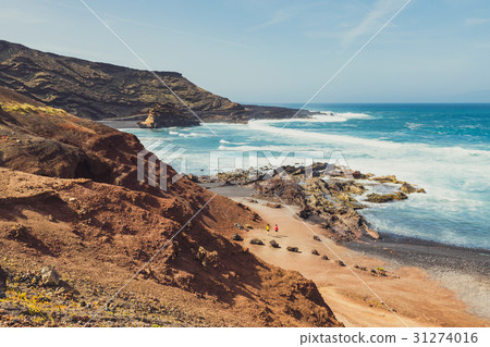Green Lagoon at El Golfo, Lanzarote Island, Spain Green Lagoon at El Golfo, Lanzarote Island, Spain 31274016