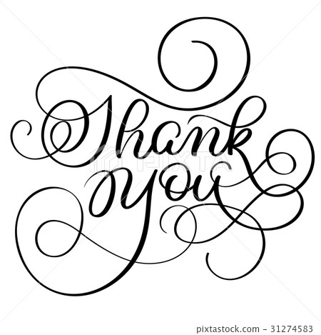 vintage Hand drawn Vector text Thank you on white vintage Hand drawn Vector text Thank you on white 31274583