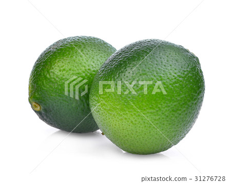 two fresh green lime isolated on white background 31276728