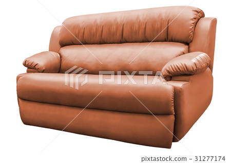 Brown leather armchai. 31277174