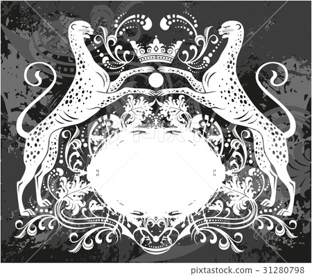 Decorative frame with crown and Cheetah 31280798