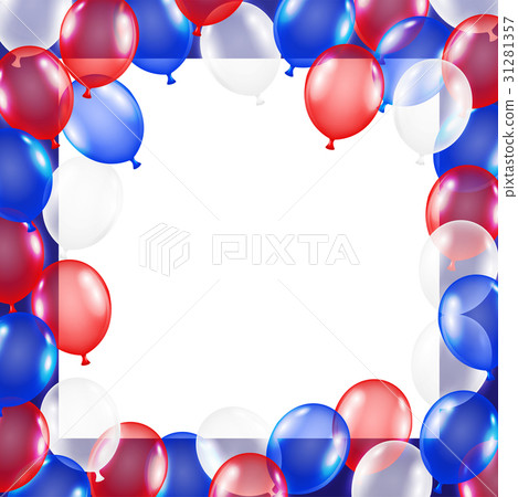 usa flag theme balloon background with white paper usa flag theme balloon background with white paper 31281357