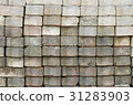 The brick block surface is stacked against 31283903