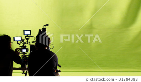 Behind the video production and green screen. Behind the video production and green screen. 31284388