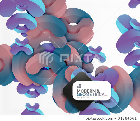 Abstract color geometric round shapes on white 31284561