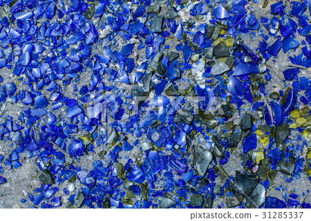many broken pieces of glass in blue many broken pieces of glass in blue 31285337