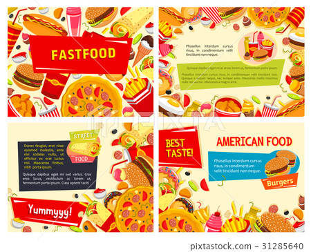 Vector fast food posters set for restaurant Vector fast food posters set for restaurant 31285640