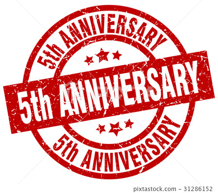 5th anniversary round red grunge stamp 5th anniversary round red grunge stamp 31286152