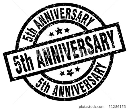 5th anniversary round grunge black stamp 5th anniversary round grunge black stamp 31286153