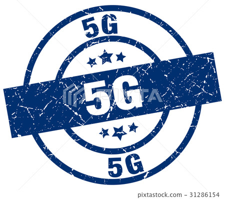 5g blue round grunge stamp 5g blue round grunge stamp 31286154