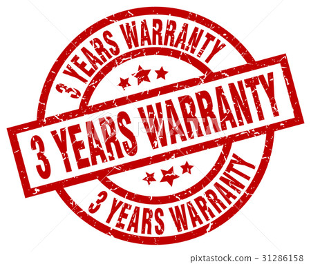 3 years warranty round red grunge stamp 31286158