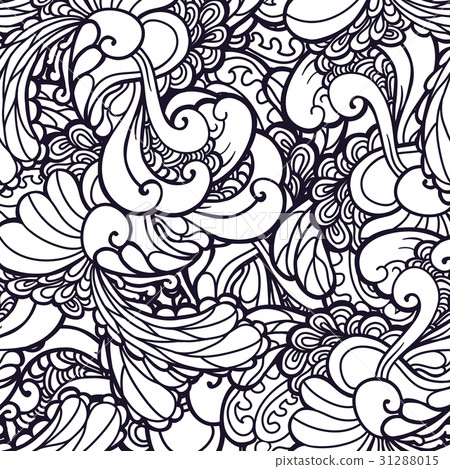 Vector swirl abstract floral pattern, fabric Vector swirl abstract floral pattern, fabric 31288015