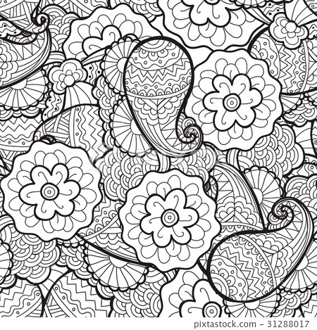 Vector seamless abstract floral pattern, fabric Vector seamless abstract floral pattern, fabric 31288017