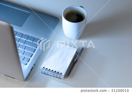 Evening work place and laptop Evening work place and laptop 31288018