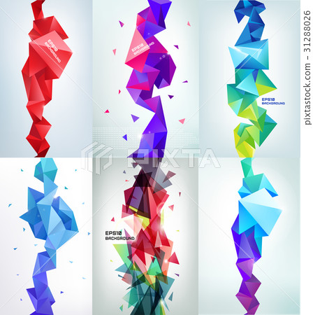 Vector set of faceted 3d crystal colorful shapes Vector set of faceted 3d crystal colorful shapes 31288026