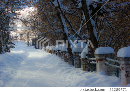 winter in russian village winter in russian village 31289771
