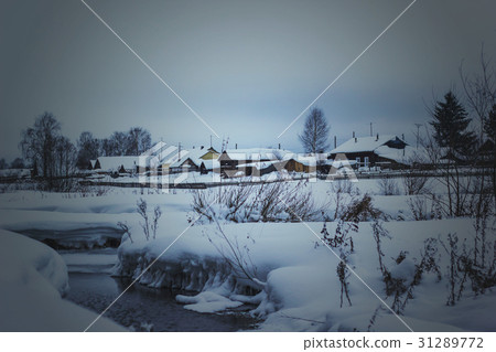winter in russian village winter in russian village 31289772