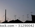Silhouette of the dusk of the roof 31290042