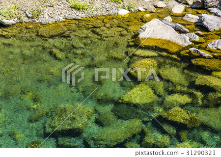 The stone under the pond, close-up as background. 31290321
