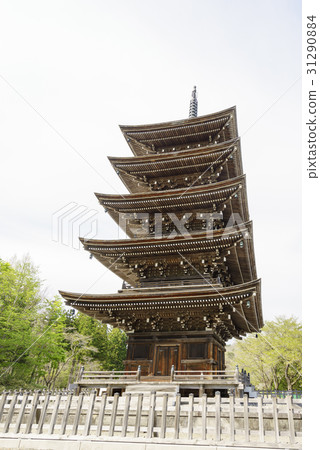 Definition of Spring where fresh green shines Five-storied pagoda of Shanxi Temple 31290884
