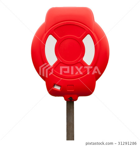 Red lifebuoy case isolated on white Red lifebuoy case isolated on white 31291286