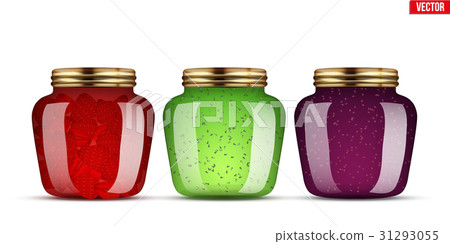 Set of Glass Jars with jam. 31293055