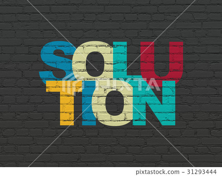 Finance concept: Solution on wall background Finance concept: Solution on wall background 31293444