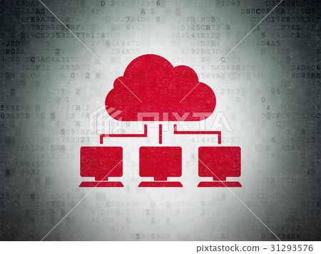 Cloud technology concept: Cloud Network on Digital Cloud technology concept: Cloud Network on Digital 31293576