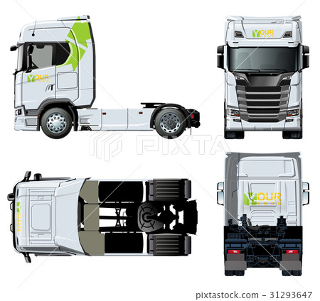 Vector tractor template isolated on white Vector tractor template isolated on white 31293647
