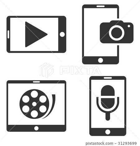 Mobile Multimedia Vector Flat Icon Set Mobile Multimedia Vector Flat Icon Set 31293699